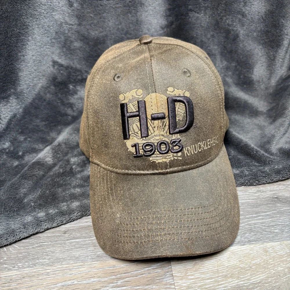 Harley-Davidson Mens Cotton Hat 1903 Knucklehead Biker Museum OSFA Brown